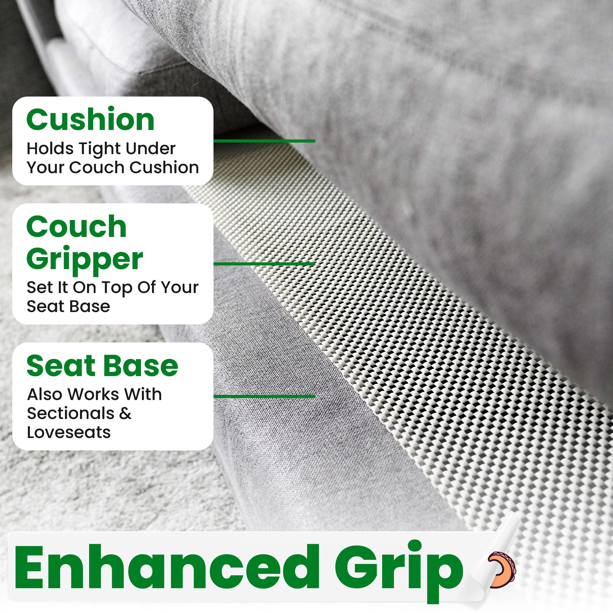 Couch Cushion Grip Pad | Keep Sofa Cushions from Sliding - Image 2