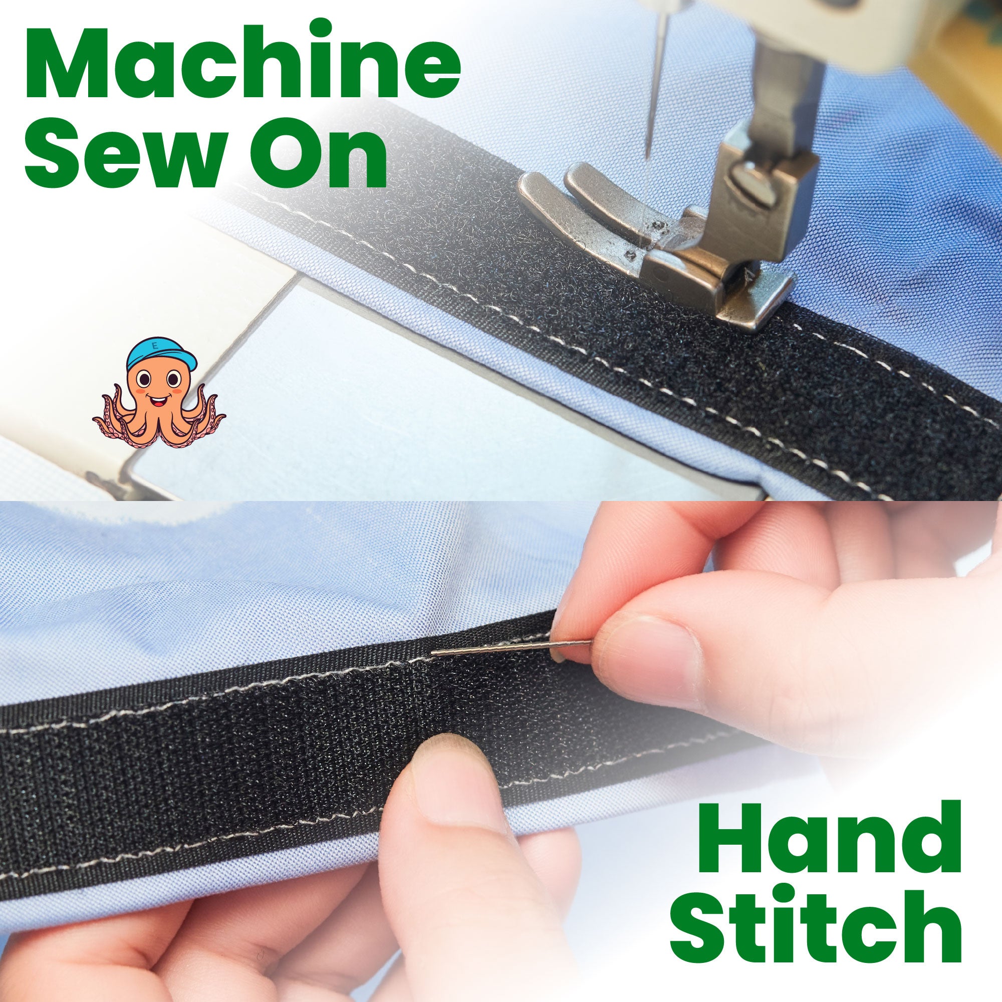 Sew On Hook and Loop Tape | Non Adhesive Sewing Fabric Fastener Straps - Image 2