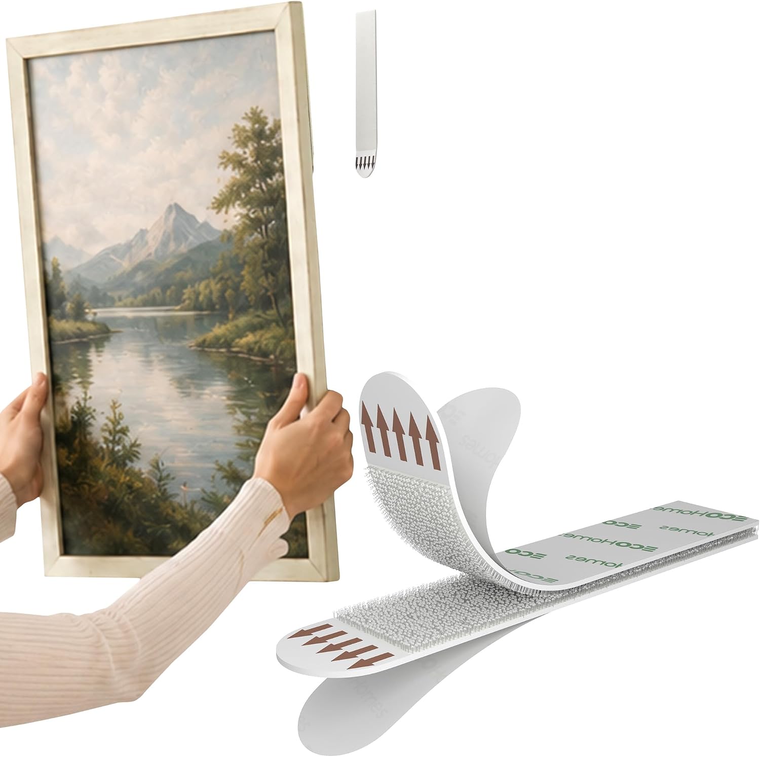 Picture Hanging Strips with Adhesive | No Nail, No Damage, Adhesive Wall Strips for Frame Hanging, Heavy Duty, Frame & Canvas Hangers for Walls, Painting & Art - Image 9
