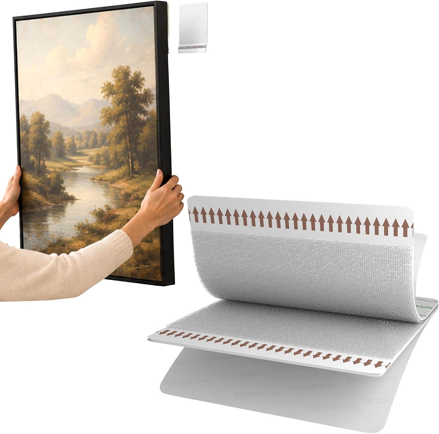 Picture Hanging Strips with Adhesive | No Nail, No Damage, Adhesive Wall Strips for Frame Hanging, Heavy Duty, Frame & Canvas Hangers for Walls, Painting & Art - Image 8