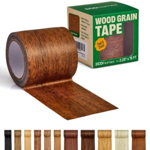 Wood Grain Repair Tape | Self Adhesive, Wood Colored Tape for Furniture Repair, Peel & Stick Veneer Strips, Woodgrain Duct Tape for Vinyl Floor, Door