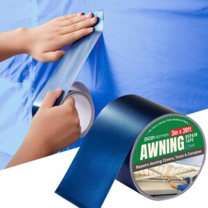 Awning, Tent & Canvas Repair Tape | Waterproof, RV Awning, Camper, Canvas, Tarp, Patch Repair, Outdoor, Boat, Marine Vinyl, Convertible Tops, Self Adhesive