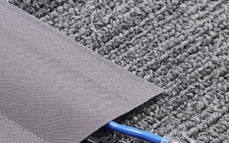 Cord cover on carpet