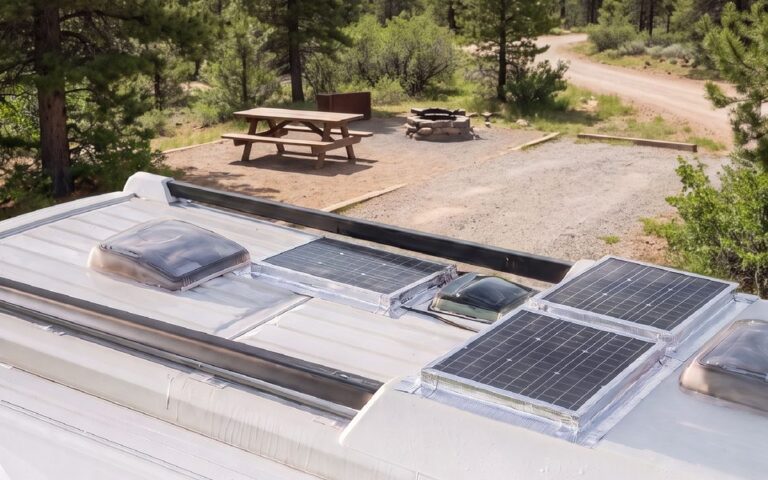 RV roof at a campsite